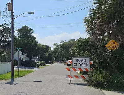 Picture of 7th Street at 2nd Ave with Road Closed Sign
